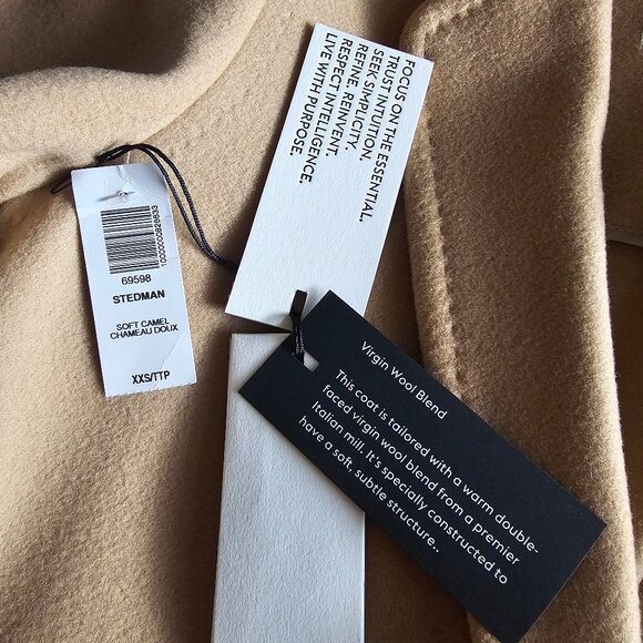 Aritzia Babaton Stedman Coat - 2018 - Soft Camel - Sz XXS - NWT - Picture 4 of 16